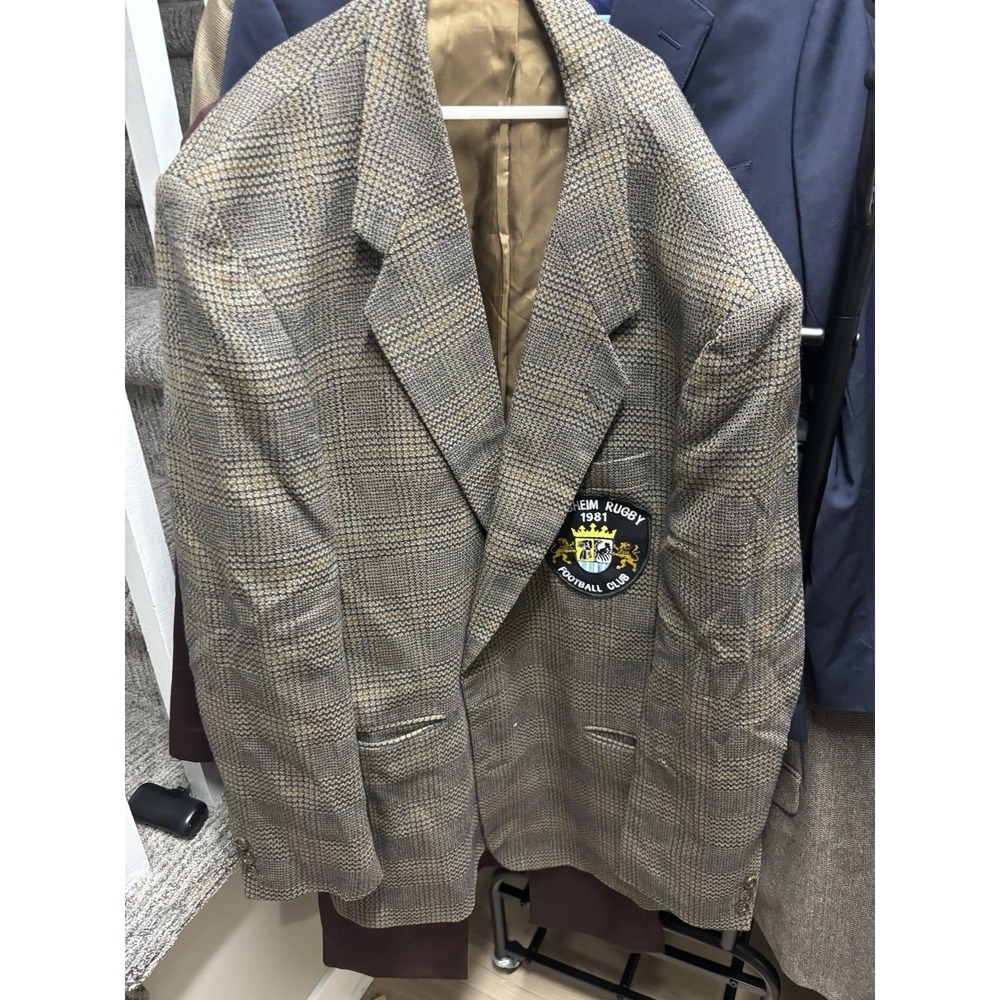 Vintage Alison Wingate Wool Cashmere Blazer 56 Illesheim Rugby Football Club